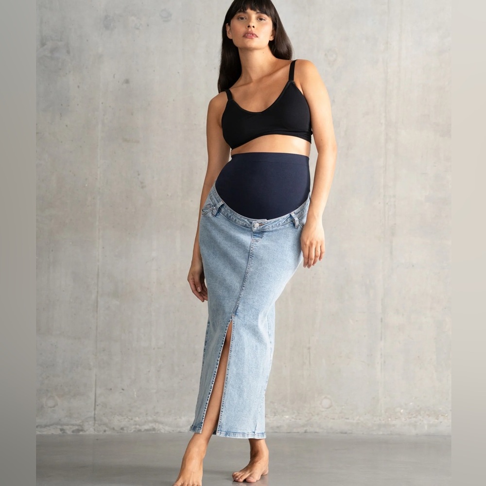 NWOT Seraphine denim maxi skirt maternity